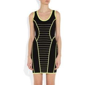 Milly Camille Neon Striped Knit Dress TRON